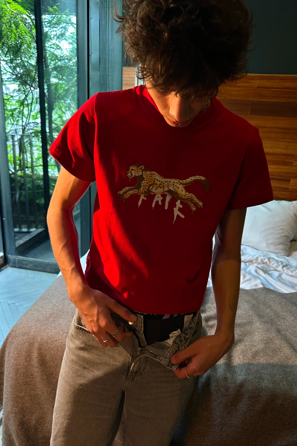 Cheetah Crop Tee Red - Image 4