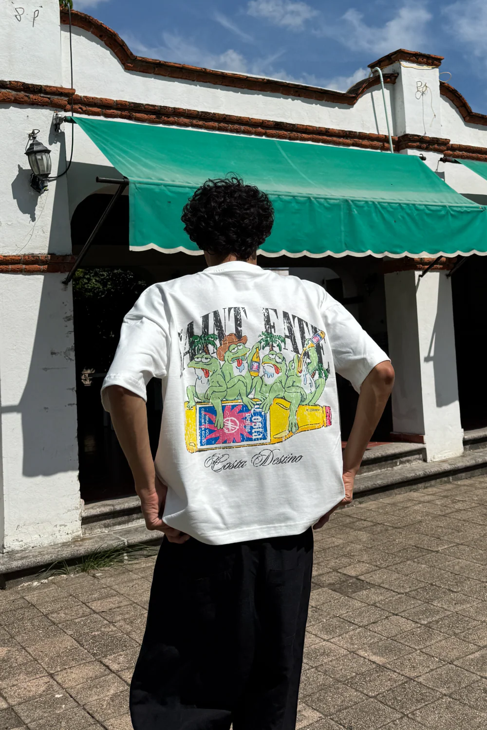 Drunk Frogs Tee Ivory - Image 2
