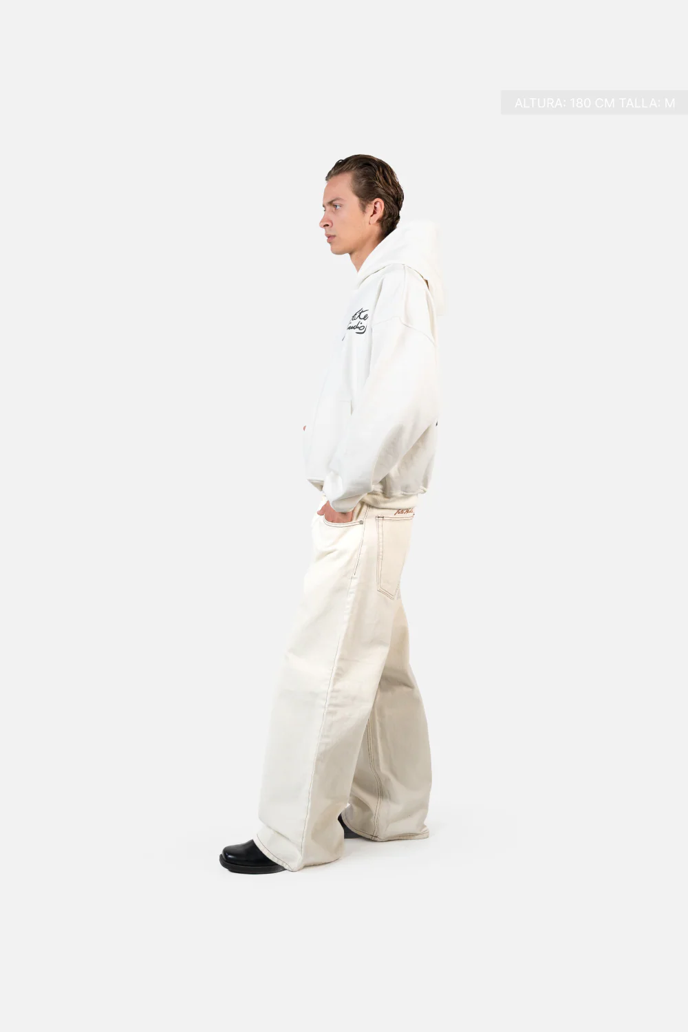 Fate Studios Letterscript Hoodie Ivory - Image 7