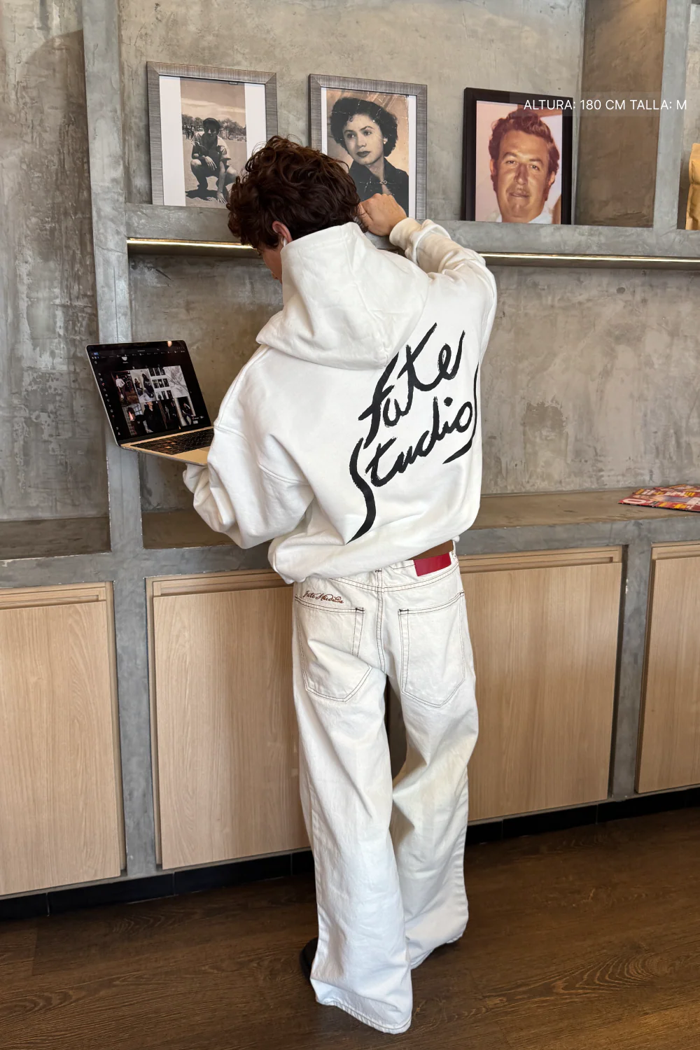 Fate Studios Letterscript Hoodie Ivory - Image 8