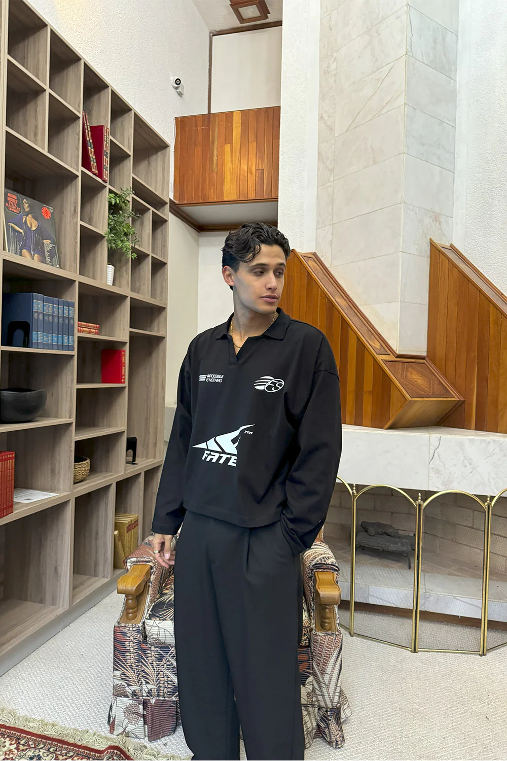 Impossible Is Nothing Longsleeve Polo Black - Image 2