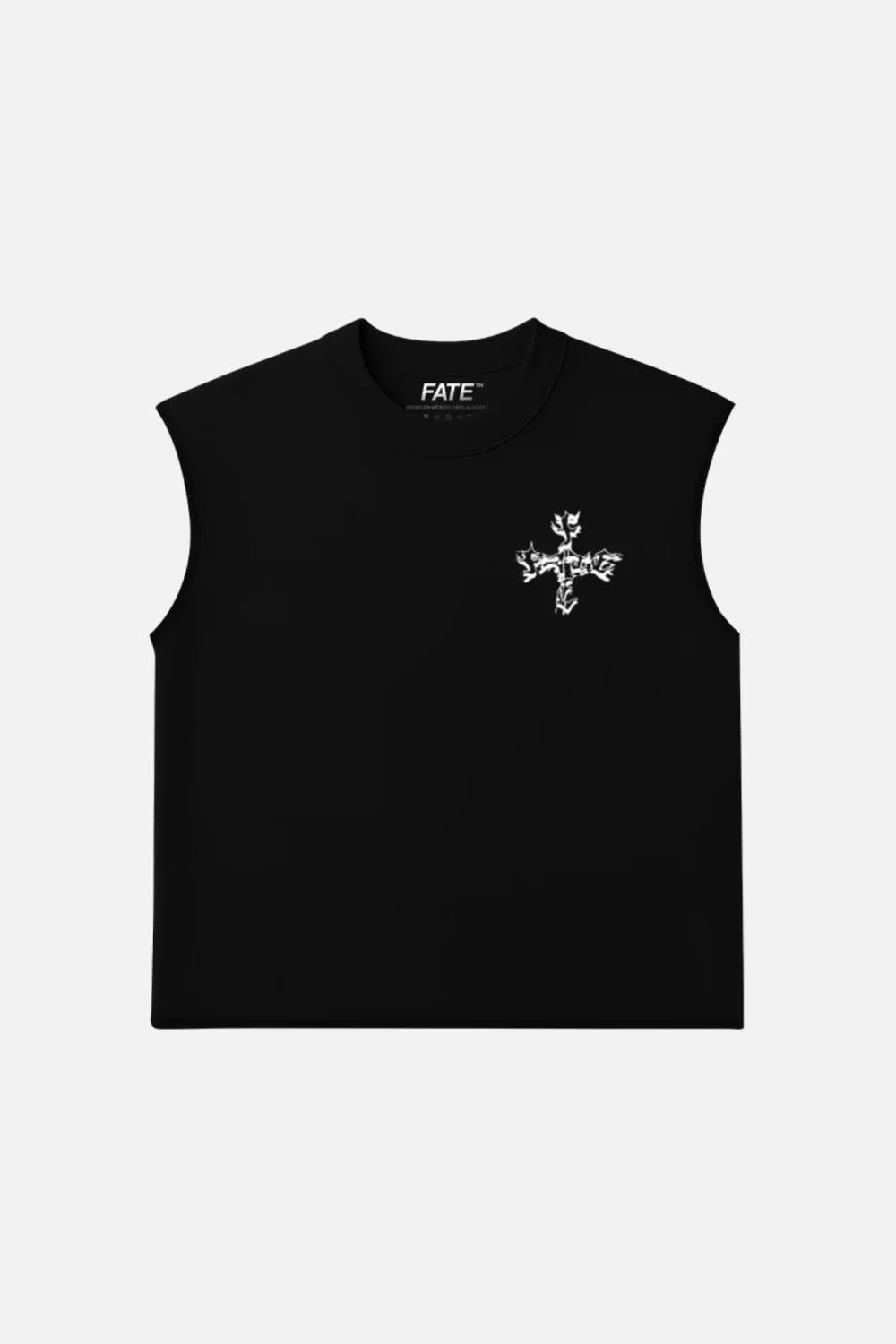 Letter Cross Tank Top Black - Image 3