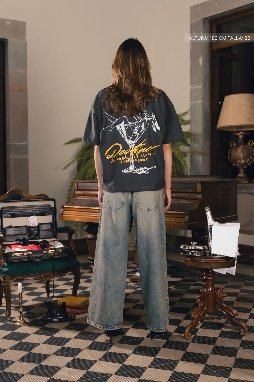 Martini & Bad Decisions Tee Oxford Grey - Image 6