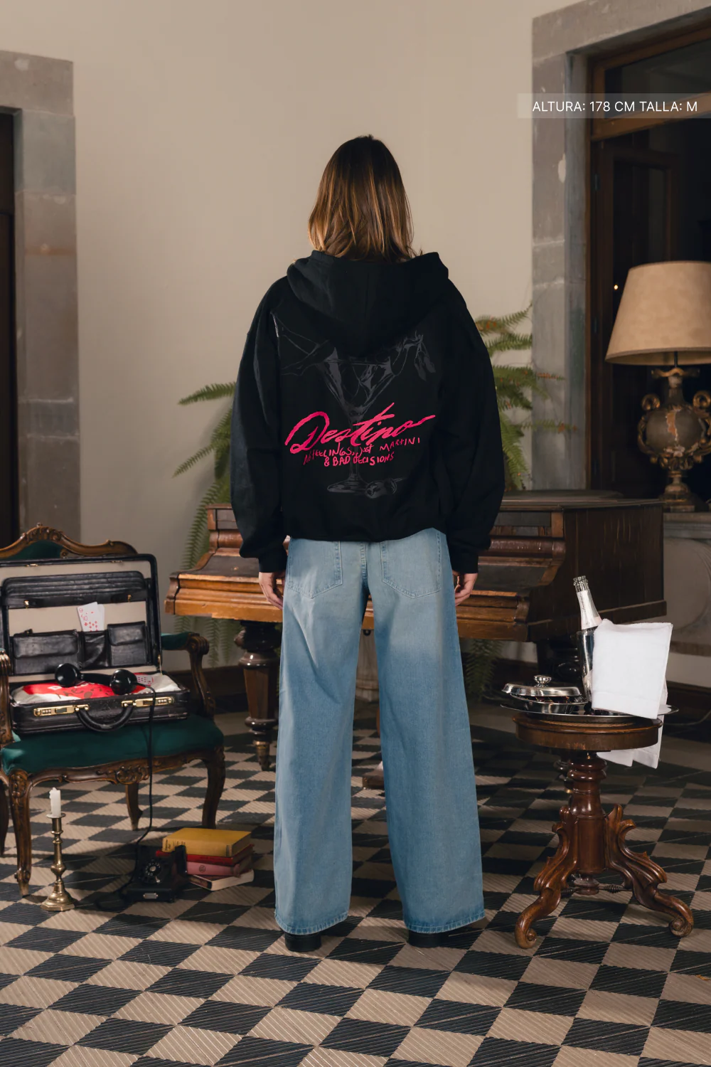 Martini & Bad Decisions Zip Hoodie Vantablack - Image 7