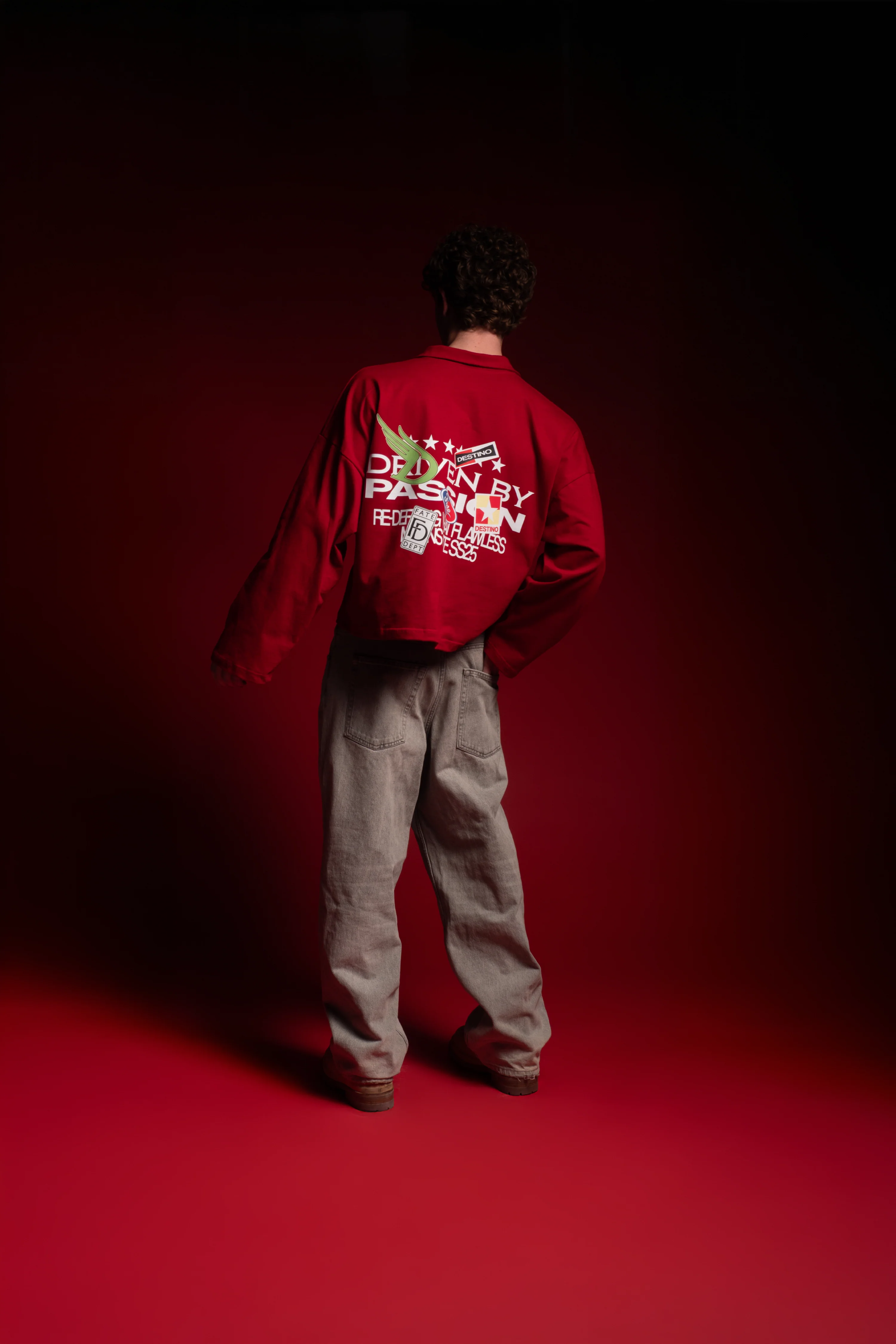 Racing Patches Longsleeve Polo Red - Image 2